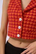 Kazayağı Crop Yelek resmi